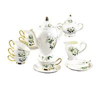 Service à thé de l'après-midi 15 pièces, service en porcelaine for adultes, ensemble tasses café Vintage, haute qualité, cadeau d'anniversaire