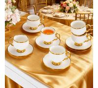 Service à thé de l'après-midi, avec poignées, résistant à la chaleur, luxe doré, convient aux restaurants, maisons et bureaux, un excellent choix de cadeau pour la famille, les amis et les êtres chers