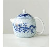 Service A Thé De l'après-Midi Kungfu - Pot de fabrication Dragon pour thé Pu'er, incrustation en métal, théière bleu et blanc, porcelaine céramique simple Services A Thé