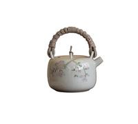 Service A Thé De l'après-Midi Pot À Poutre Levage En Rotin Pour Tissage Bouilloire Fleurs Magnolia Peinte La Main Théière Céramique Bleue Ancienne 200ml Services A Thé