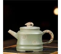 Service A Thé De l'après-Midi Pot Boue Torsadé Fait Main, Minerai Brut, Pois Vert Bouilloire Torsadée, Service Théière Esthétique Argile Violette Yixing 300ml, Maître Célèbre Services A Thé