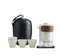Service A Thé De l'après-Midi Pot Tasses 1 Étui Avec Mini Infuseur 4 Pots En Plein Air Hôtel Portable Pique-nique Thé Ensemble Vrac Voyage Randonnée Pour Amis Services A Thé(White)