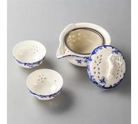 Service A Thé De l'après-Midi Service À Thé Voyage En Porcelaine Bleue Et Blanche 1 Pot 2 Tasses Élégant Belle Facile Théière Bouilloire Services A Thé