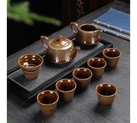 Service A Thé De l'après-Midi Service Thé Chinois Boîte Cadeau Emballage Céramique Machine Kung Fu Ensemble Tasses Théière Services A Thé(Brown)