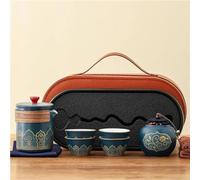 Service A Thé De l'après-Midi Service Thé Kung Fu En Poterie Brute Vintage Un Pot Quatre Tasses Voyage Camping Plein Air Tasse Express Portable Services A Thé(B)