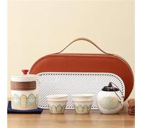 Service A Thé De l'après-Midi Service Thé Kung Fu En Poterie Brute Vintage Un Pot Quatre Tasses Voyage Camping Plein Air Tasse Express Portable Services A Thé(E)