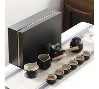 Service A Thé De l'après-Midi Service Thé Kung Fu En Poterie Noire Théière Céramique Simple Ensemble Tasses Boîte Cadeau Services A Thé(E)
