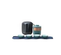 Service A Thé De l'après-Midi Service Thé Voyage 300ML Sac Transport Tasse Kung Fu Un Pot Quatre Tasses Théière Extérieur Petit Ensemble Services A Thé(Green)