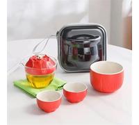 Service A Thé De l'après-Midi Tasse Fissures Créative Céramique Pour Extérieur Un Pot Portable Trois Tasses Chinois Kung Fu Voyage Service Thé Avec Sac Services A Thé(D)