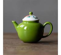 Service A Thé De l'après-Midi Théière Chinoise Filtre Bouilloire Kung Fu Set Thé 180ml En Porcelaine Vert Pomme Rétro Peint À La Main Pot Céramique Pivoine Services A Thé