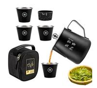 Service à thé de voyage avec étui,service à thé de voyage,Services à en acier inoxydable pour adultes | Accessoires de service à résistants aux hautes températures, ensemble de tasses à av