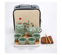 Service à thé en céramique, Ensemble de thé Kung Fu Portable voyage, théière en céramique, tasse à Gaiwan, et sac, caddie, cafetière