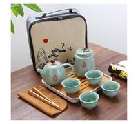 Service à thé en céramique, Ensemble de thé Kung Fu Portable voyage, théière en céramique, tasse à Gaiwan, et sac, caddie, cafetière
