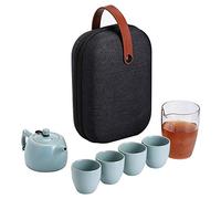 Service à thé en céramique Service à thé Voyage Thé Film ouvert pratique peut être sur un pot d'or, quatre tasses de verre avec un sac Décoration