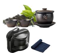 Service à thé en céramique, services à thé pour adultes,Service à Verrerie et verres | Tasses à antidérapantes et Anti-brûlure, service à en céramique pour de noir pu-erh Oolong