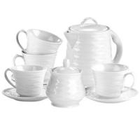 Service à thé en céramique - ROSENSTEIN & SOHNE - WSK - Blanc - Vintage - 6 pièces