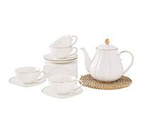 Service à thé en porcelaine, service à café Vintage Fleurs Chine, ensemble de thé de l'après-midi Tasse à café et soucoupe Set Service de mariage pour adultes,B (A) (B) Décoration
