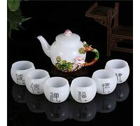 Service à thé en porcelaine Tasses à thé en émail Fait à la main Unique Papillon Rose Céramique Service à thé pour la floraison Thé Feuille Feuille Cadeau Boîte-cadeau, E (F) (A) Décoration