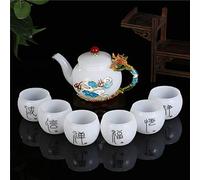 Service à thé en porcelaine tasses à thé en émail fait à la main unique papillon rose céramique service à thé pour la floraison thé feuilles mobiles boîte cadeau, E (F) (G) Décoration