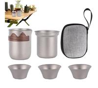 Service à Thé en Titane Style Kung Fu | Kit De Thé Pour Plein Air - Théière Kung Fu Avec Tasse À | Pour Randonneurs Campeurs Pique-Nique Plage Jardin Arrière-Cour Parc Pêche Concert