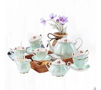 Service à thé for adultes Vintage anglais 15 pièces en porcelaine tasses café et soucoupes ensemble de 6 for le, l'après-midi