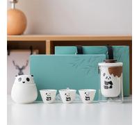 Service à thé japonais en céramique, coffret cadeau, sac de voyageant portable, for adultes, amateurs de thé, femmes et hommes(3 Set)