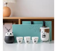 Service à thé japonais en céramique, coffret cadeau, sac de voyageant portable, for adultes, amateurs de thé, femmes et hommes(9 Set)