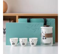 Service à thé japonais en céramique, coffret cadeau, sac de voyageant portable, for adultes, amateurs de thé, femmes et hommes(2 Set)