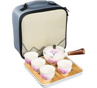 Service à thé japonais en porcelaine avec théière rotative à 360° et infuseur, service à thé de voyage avec poignée anti-brûlure Style 1