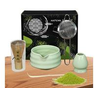 Service à thé japonais, kit de en céramique - Ensemble authentique de 5 pièces à | Ensemble de fouet à robuste Kit à pour la maison Cuisine Salle à manger Famille Amis