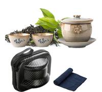 Service à thé japonais - Service à thé et verrerie, tasses antidérapantes et anti-brûlure pour - Noir Pu-Erh Oolong Vert