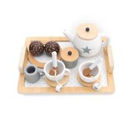Service à Thé Jouet Montessori Robincool Tea Caprizze 27x21x10 cm en Bois Éco avec Plateau, Théière et Accessoires Inclus