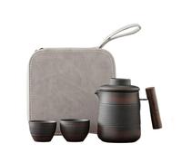 Service à thé Kung Fu portable en céramique violette rétro - Kit de théière compacte for les voyages et l'utilisation quotidienne(A)