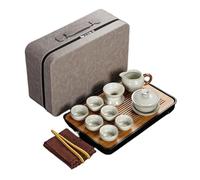 Service à thé Kung Fu, tasses en céramique avec craquelure glacée, infusion complète de Gongfu for la maison et le bureau(Travel bag D)
