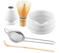 Service à thé Matcha 4 pièces, fouet, cuillère à café, thé, boissons d'intérieur, outils de préparation du thé, accessoires Kit Thé Matcha(D)