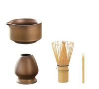 Service à thé Matcha 4 pièces, fouet, cuillère café, service, boissons d'intérieur, outils de préparation du, accessoires Matcha Kit(Brown)