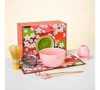 Service à thé matcha de style japonais en fleurs de cerisier avec bol en céramique avec ouverture Baiben Li Color Box haut de gamme 7 pièces