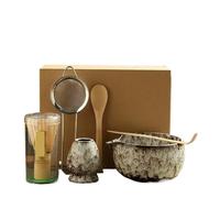 Service à thé Matcha Ensemble de 6 mélangeurs à matcha avec fouet, pinceau, cuillère café, four for boissons, magasin, outils préparation du thé, service(White 6pcs)