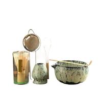 Service à thé Matcha Ensemble de 6 mélangeurs à matcha avec fouet, pinceau, cuillère café, four for boissons, magasin, outils préparation du thé, service(Light cyan 6pcs)