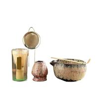 Service à thé Matcha Ensemble de 6 mélangeurs à matcha avec fouet, pinceau, cuillère café, four for boissons, magasin, outils préparation du thé, service(Pink 6pcs)