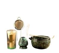 Service à thé Matcha Ensemble de 6 mélangeurs à matcha avec fouet, pinceau, cuillère café, four for boissons, magasin, outils préparation du thé, service(Cyan 6pcs)