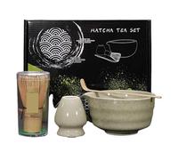 Service à thé Matcha Ensemble De Préparation Matcha 4/7 Pièces, Pinceau À, Bol Exquis, Boîte Avec Fouet, Somptueux Outils Thé(4pcs Matcha Green)