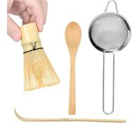 Service à thé Matcha Fouet À Matcha En Bambou, Cuillère Café, Filtre, Tamis, Service Thé Traditionnel, Poudre De Vert, Outil Chasen, 5/4 Pièces(4pcs)