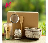 Service à thé Matcha japonais, fouet en bambou sûr, cuillère à café, bol Matcha, support de fouet Matcha pour les amateurs de thé, outils de fabrication de thé, 6 pièces Pink 6pcs