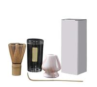 Service à Thé Matcha Lot De 3 Pinceaux À Thé, Support For Mélanger Le Thé Matcha, Outils De Commande, 3 Cuillères À Thé, Porte-pinceaux À Thé(Pink white)