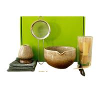 Service à thé Matcha Service À Thé Matcha 7 Pièces, Bol Rond Émaillé Transformé Au Four, Avec, Fouet, Cuillère Et Tamis, Adapté Aux Amateurs De(White 7 pcs)