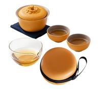 Service à Thé Mignon Infuseur en Céramique Forme Orange | Théière en Céramique Artisanale Maison Bureau Appartement Cuisine Dortoir Fête Camping