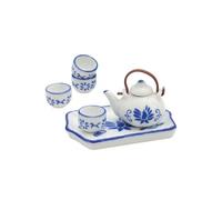 Service à Thé Miniature Premium 6 pièces -(...) - Blanc et Bleu