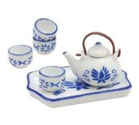 Service à Thé Miniature Premium 6 pièces - Rico Design(...) - Blanc et Bleu Blanc et Bleu