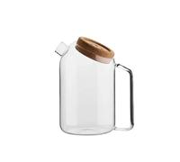 Service à thé Pichet à eau en verre créatif Théière Bouteille froide de jus résistante la chaleur avec couvercle liège Carafe boisson thé glacé Service à théière(Grand)